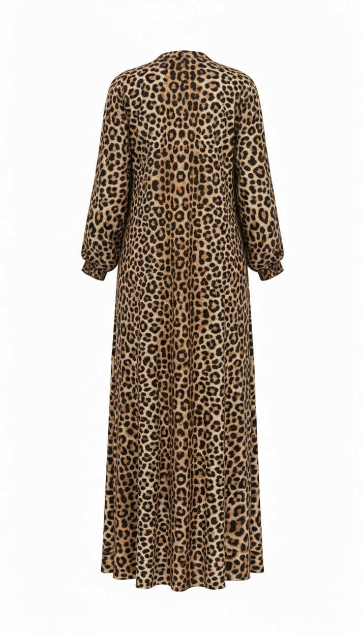 Haiwa by Al Shab - Animal Print Open Abaya with Inner Dress ( Jacket & Inner )